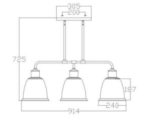 Candelabru Hobson cu 3 lumini, alamă învechită Elstead small 5