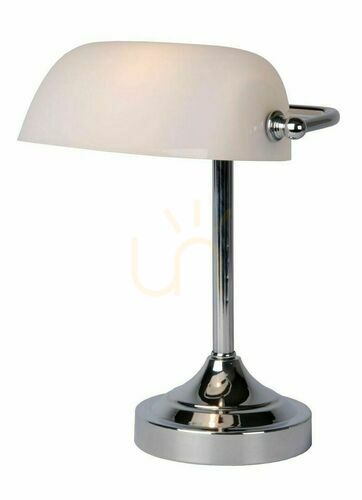 Verifica Lampă de masă Lucide Banker retro argintie sticlă metal 17504/01/11