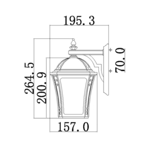 Lanterna de perete mică Wabash, 1 lumină, Elstead small 1