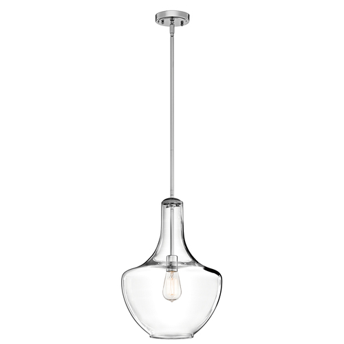 Verifica Everly 1 Light 1 Light Medium Pendant Lamp - Crom Elstead