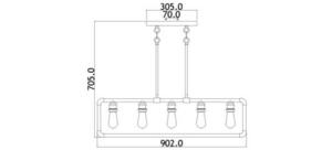 Candelabru liniar Imahn cu 5 lumini Elstead small 4