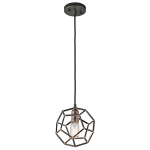 Rocklyn 1 Light Mini Lampă cu pandantiv din oțel brut Elstead. small 0