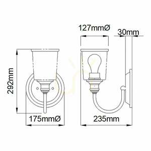 Aplică Waverly cu 1 lumină - alamă naturală Elstead small 5