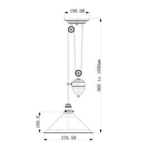 Provence 1 Light Rise and Fall Pendant Lamp - nichel lustruit Elstead small 5