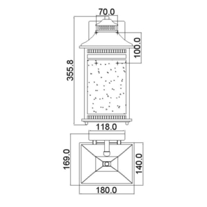 Lanternă de perete medie Livingston, 2 lumini, Elstead small 4