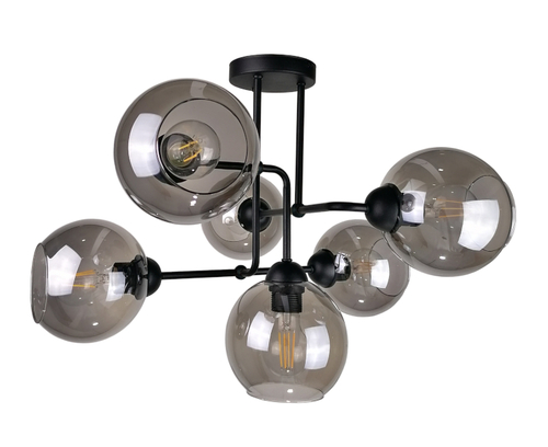 Verifica Plafoniera 6xE27 COSMO BLACK