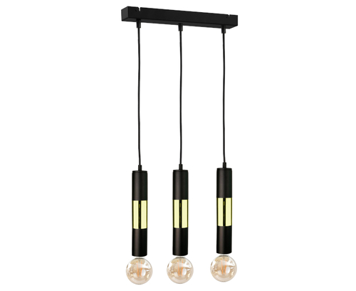 Verifica Lampă suspendată Keter Lighting MAGNUM BULB 1266 3×E27 negru-auriu