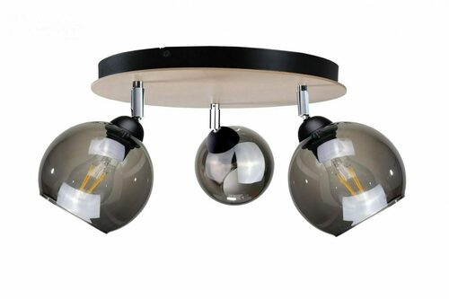 Verifica Spot 3xE27 LEMN NEGRU / NATURAL