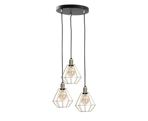 Verifica Lampă suspendată Keter Lighting COMO GOLD 559, aurie, 3×E27, 32 cm