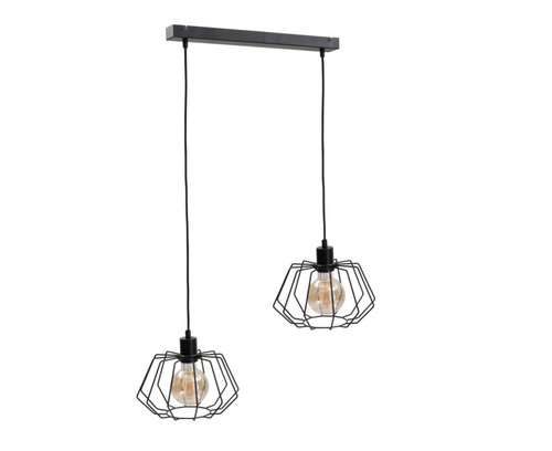 Verifica Lampă suspendată 2xE27 LUNA BLACK Keter Lighting metal negru