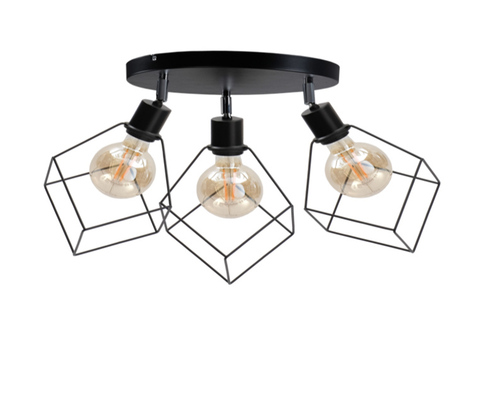 Verifica Plafonieră Keter Lighting RUBEN BLACK 524, neagră, 3×E27