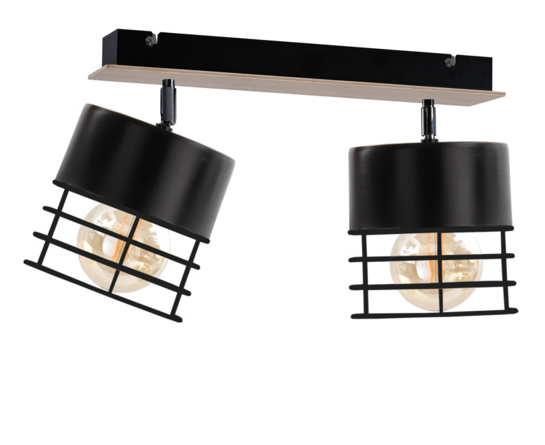 Verifica Spot de tavan cu 2 becuri E27 Keter Lighting CASA Black/Wood 796 Spot de tavan cu 2 becuri E27 Keter Lighting CASA Black/Wood 796