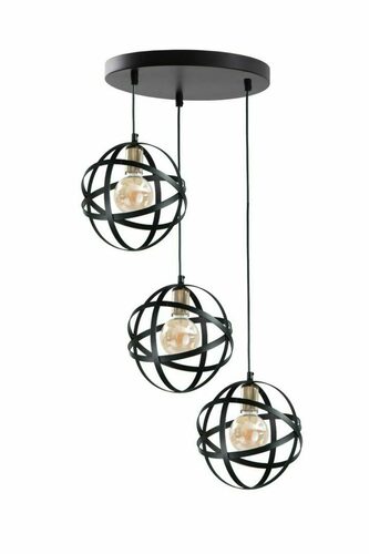 Verifica Lampă suspendată în cascadă POLA 3xE27 cu sfere metalice negre Keter Lighting 191