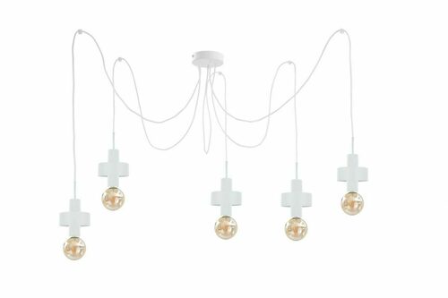 Verifica Lampă suspendată 5xE27 Keter Lighting UNICA WHITE, alb