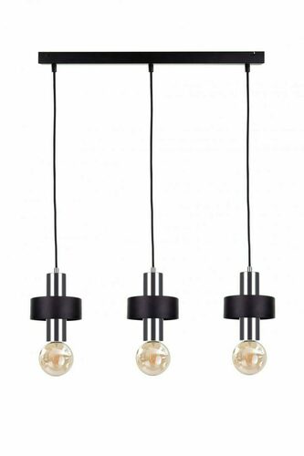Verifica Lampă suspendată Keter Lighting UNICA 1054, 3×E27, negru și argintiu