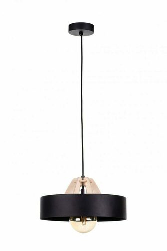 Verifica Pendulă Keter Lighting BOSSI Wood negru cu lemn natural E27 884