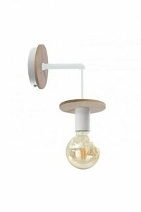 Aplică Keter Lighting SATURN NATURAL 278 albă cu placaj, 1×E27 small 0