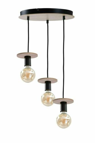 Verifica Pendulă Keter Lighting SATURN 3×E27 natur/negru 30 cm 266
