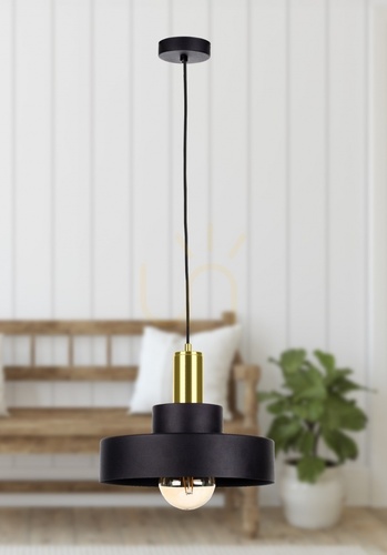 Verifica Lampă suspendată Keter Lighting GIZA 895 negru-auriu 1×E27 30 cm