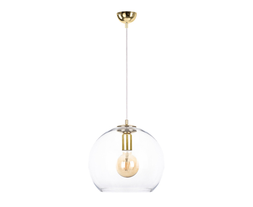 Verifica Lustră Keter Lighting NOE 1xE27 aurie abajur din sticlă 34 cm