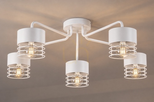 Verifica Plafonieră albă Keter Lighting ATOLLO 1118, 5×E27, 70 cm