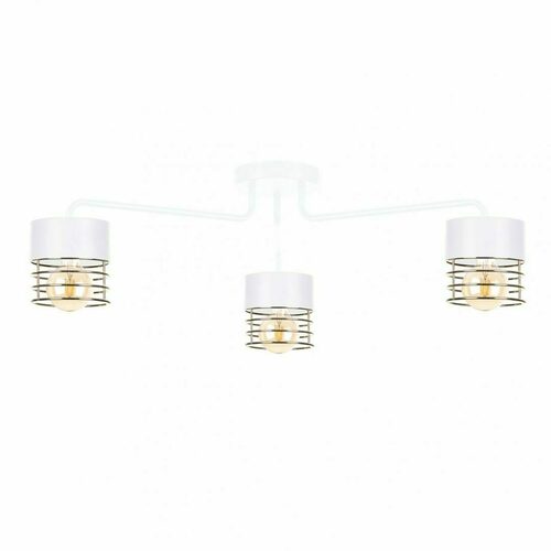 Verifica Lustră de tavan Keter Lighting ROYAL 1131, 3×E27, alb/auriu