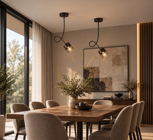 Verifica Lampă de tavan neagră Keter Lighting ELLE 1138, 1×E27