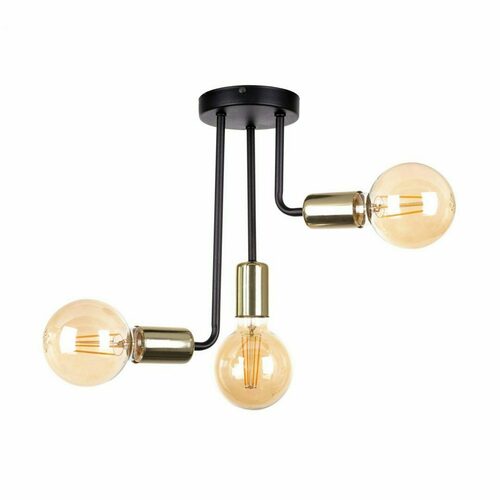Verifica Plafoniera 3xE27 MEGAN BLACK / GOLD
