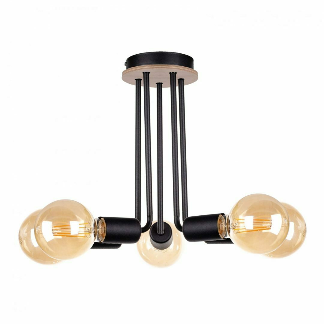 Verifica Plafoniera 5xE27 VENNA WOOD BLACK Plafoniera 5xE27 VENNA WOOD BLACK