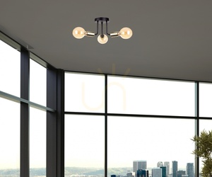 Plafonieră Keter Lighting LUNA 1189, neagră și aurie, 3×E27 small 1