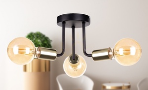 Plafonieră Keter Lighting LUNA 1189, neagră și aurie, 3×E27 small 2