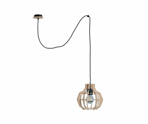 Verifica Lampă suspendată Keter Lighting BENTO SMALL NATURAL LONG 653, lemn natural, 1×E27, 28 cm