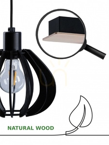 Lampa suspendata 2xE27 NICOLETA BLACK AND NATURAL 814 small 2