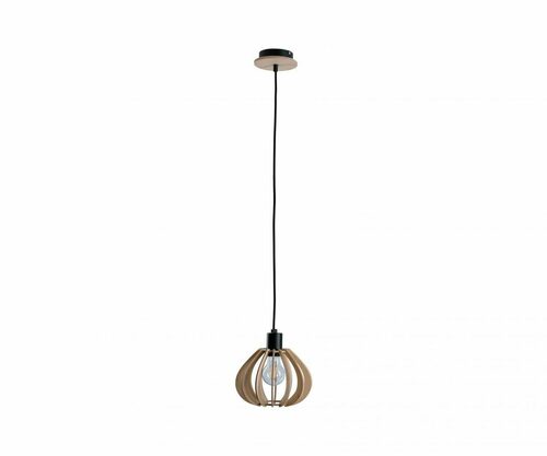 Verifica Lampă suspendată Keter Lighting NICOLETA 821, lemn natural și negru, 1×E27, 21 cm