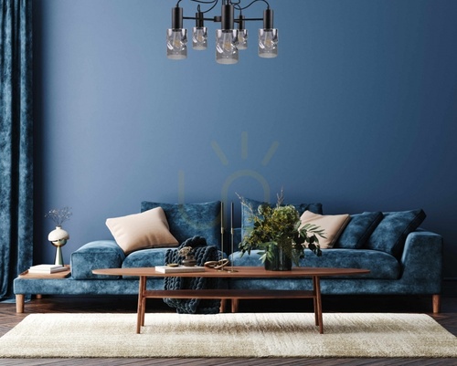 Verifica Lustră de tavan Keter Lighting INGER BLACK 1769, 5xE27, neagră cu sticlă fumurie