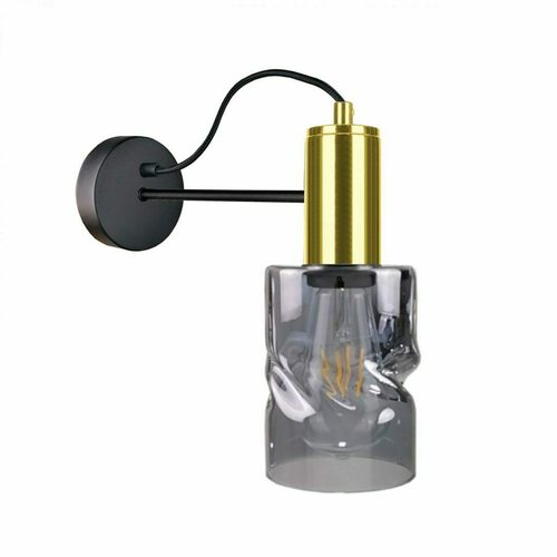 Verifica Aplică Keter Lighting INGER 1786 negru-auriu cu sticlă fumurie, 1×E27