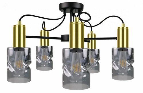 Verifica Plafonieră INGER BLACK/GOLD 1789 5xE27 60 cm - Keter Lighting