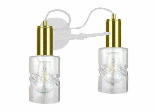 Verifica Aplică Keter Lighting INGER 2xE27 alb-auriu abajururi din sticlă 50 cm