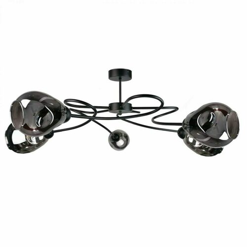 Verifica Plafonieră Keter Lighting ZAHRA BLACK 5xE27 sticlă fumurie 67 cm