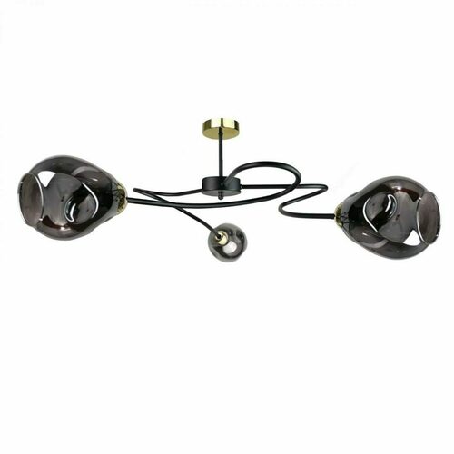 Verifica Plafonieră Keter Lighting ZAHRA BLACK/GOLD 3xE27 sticlă fumurie 67 cm