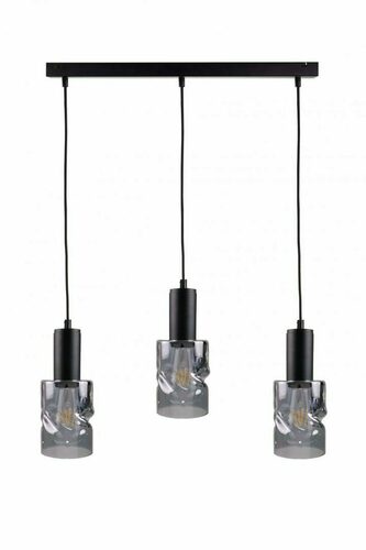 Verifica Pendul Keter Lighting CROSS BLACK 1544, 3×E27, negru cu sticlă fumurie