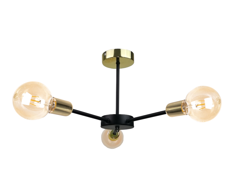 Verifica Plafoniera 3xE27 SUN BLACK / GOLD Plafoniera 3xE27 SUN BLACK / GOLD
