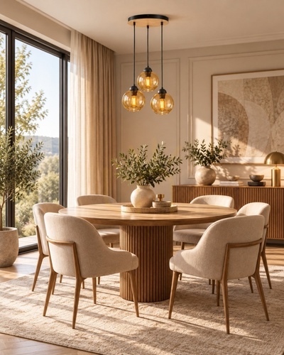 Verifica Lampă suspendată Keter Lighting AMBRE WOOD 2021, 3×E27, sticlă de culoarea mierii, 30 cm