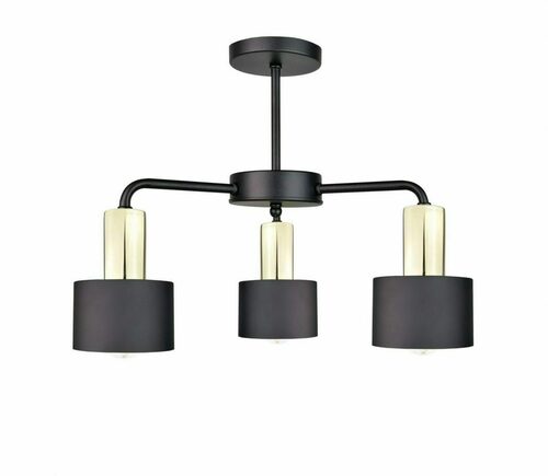 Verifica Lampă de tavan Keter Lighting LUCE 2051 negru-auriu, 3×E27