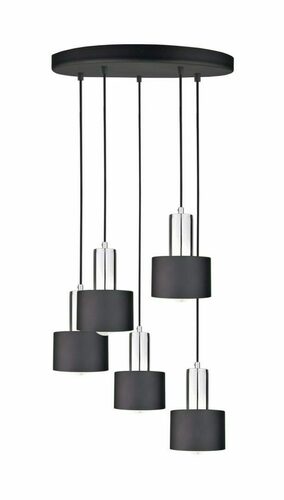 Verifica Lampa suspendata 5xE27 LUCE BLACK SILVER
