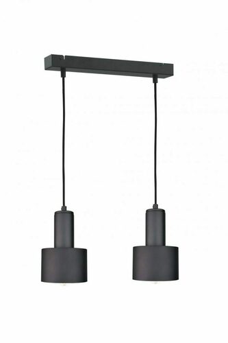 Verifica Lampă suspendată Keter Lighting Luce Black 2060, neagră, 2×E27, 50 cm