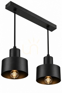 Lampă suspendată Keter Lighting Luce Black 2060, neagră, 2×E27, 50 cm small 3