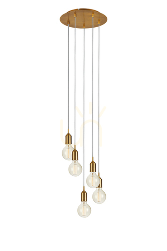 Verifica Pendul Markslojd BRONX 108100 5 becuri maro metal 32 cm