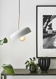 Pendul Markslojd Caen 107924 gri alamă periată metal E27 32 cm small 2