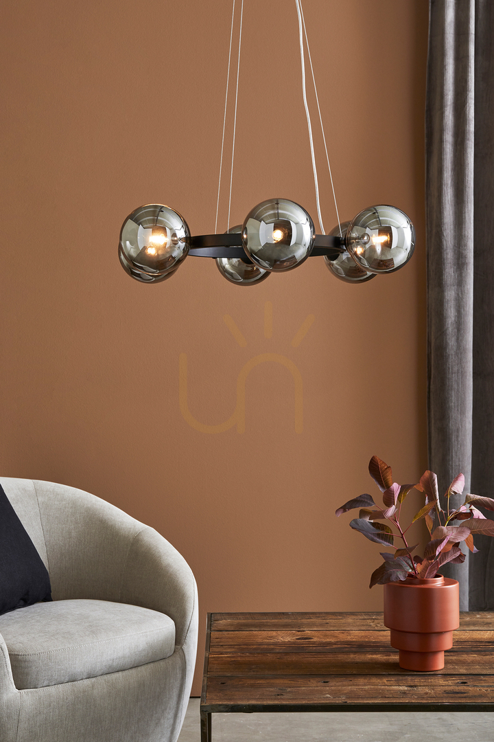 Vedere Pendul Markslojd Circle 6xG9 negru fumuriu sticlă metal 71 cm 108051 Pendul Markslojd Circle 6xG9 negru fumuriu sticlă metal 71 cm 108051